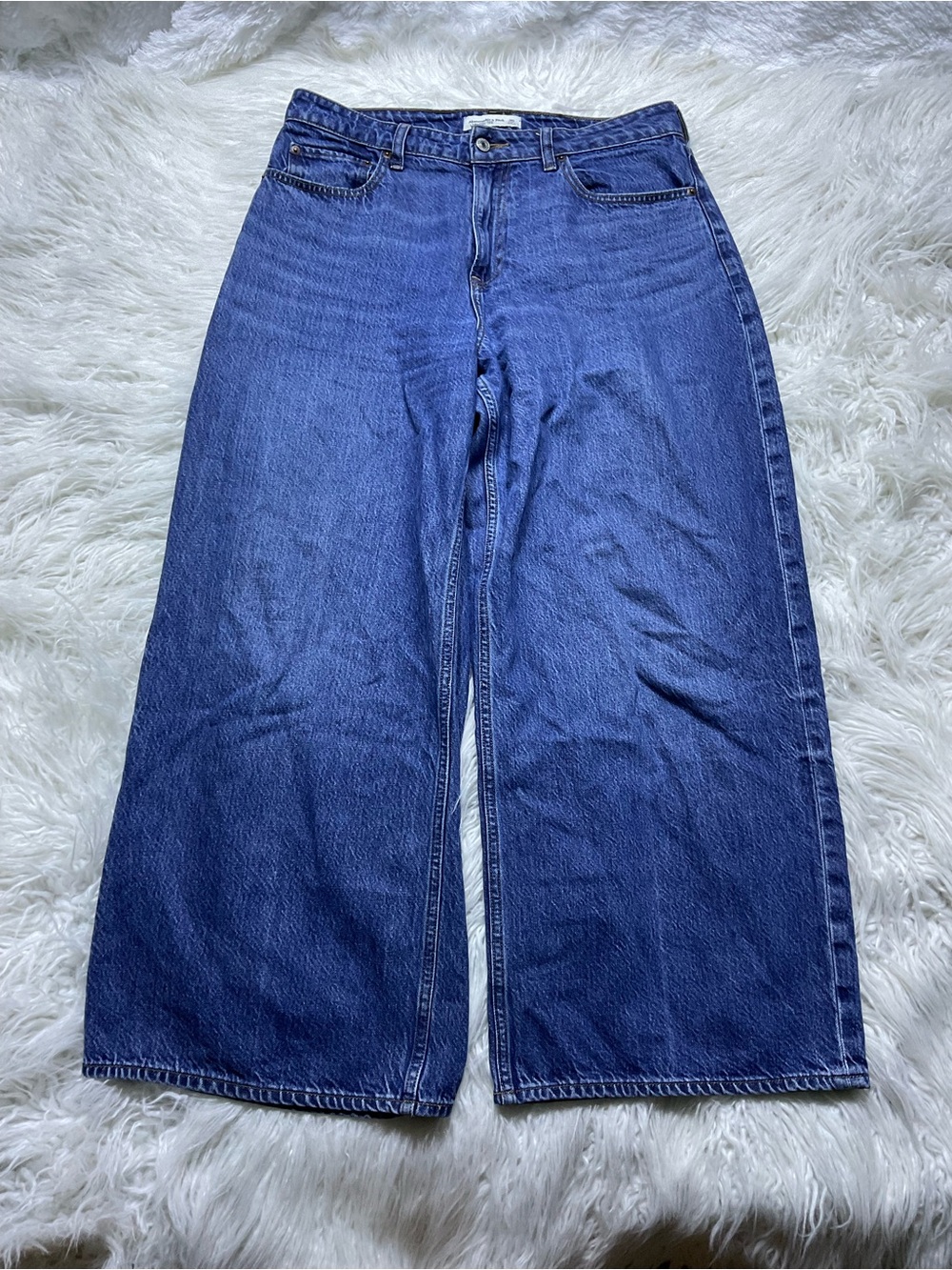 Abercrombie Curve Love High Rise Wide Leg Jeans 30 SHORT